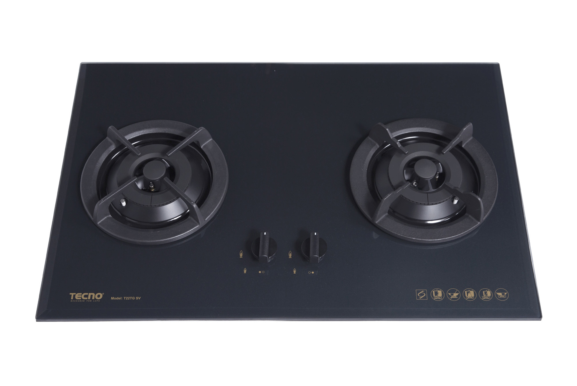 Tecno 2-Burner 75cm Tempered Glass Cooker Hob - Image 3
