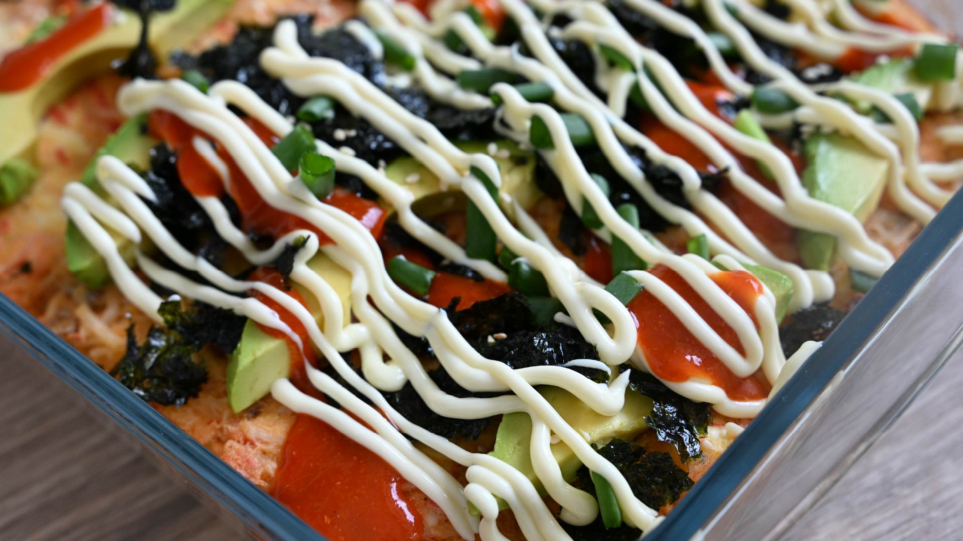 finished sushi bake